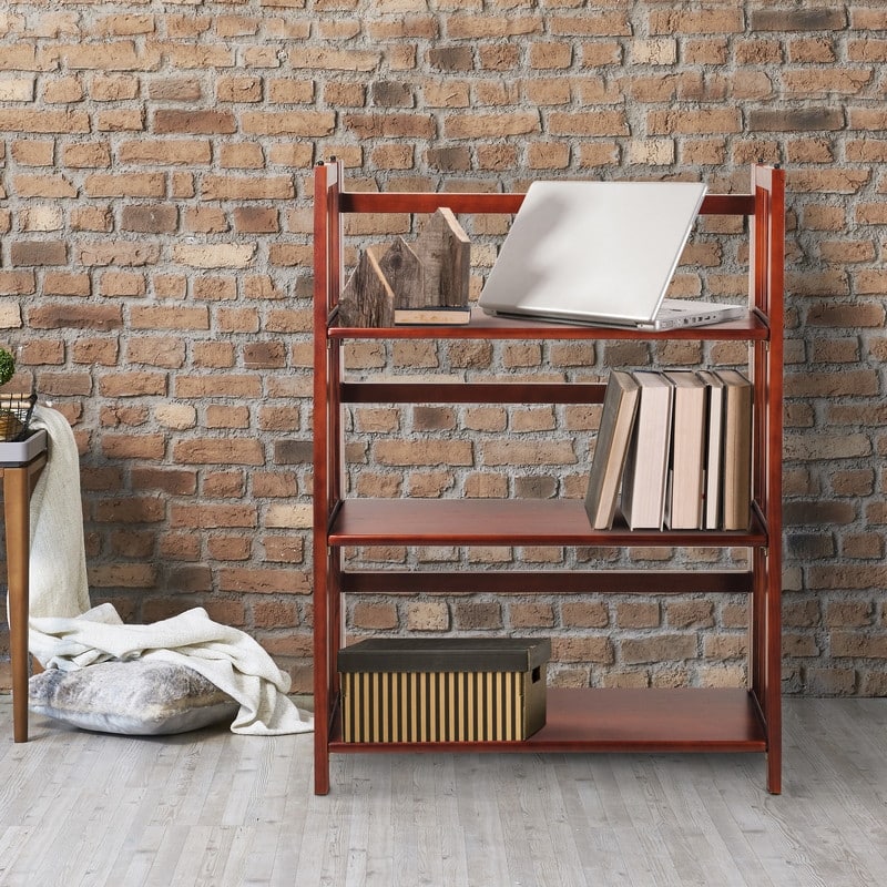 Porch & Den Edgemont 100% Solid Wood Folding Stackable 27.5-inch Bookcase