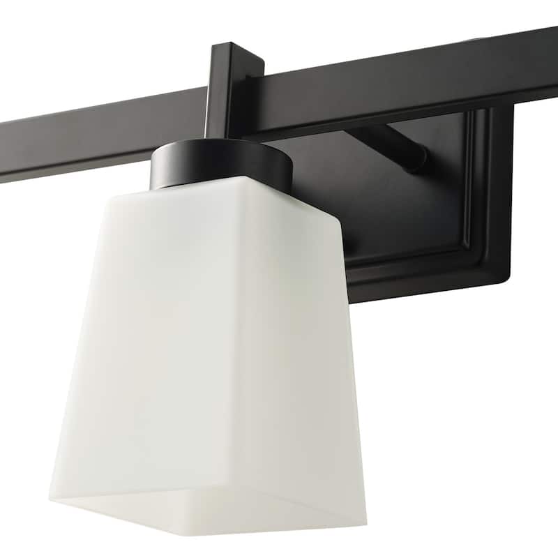 3-Light Bathroom Vanity Light Fixtures Over Mirror Decor Milky White Glass Shades