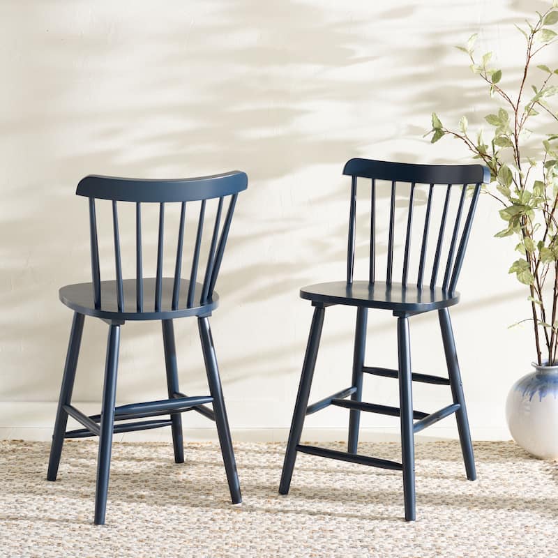 SAFAVIEH Arra 24-inch Spindle Farmhouse Counter Stool (Set of 2) - 19.9" x 20.1" x 43.1" - 20"W x 20"D x 38"H