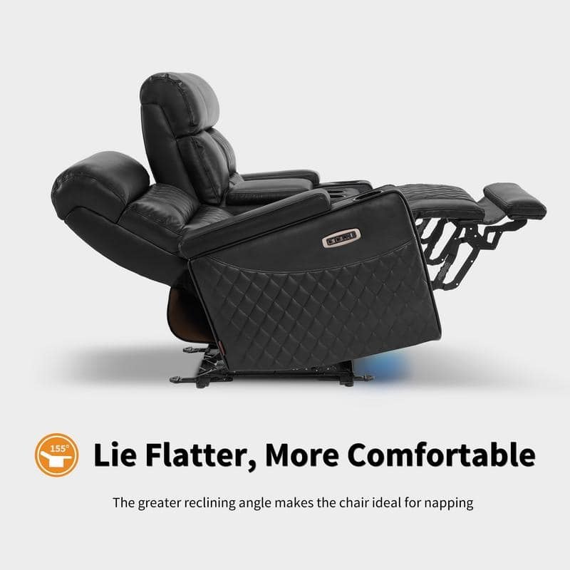 MCombo Power Reclining Loveseat Sofa with Adjustable Headrests and Console, Home Theater Seating with Armrest Storage HTS480