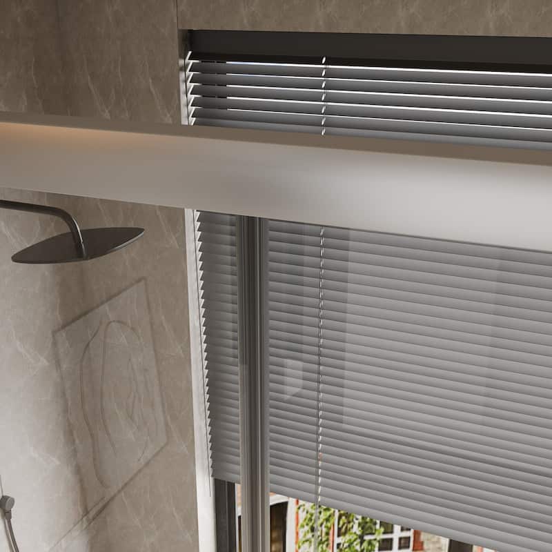 45''/54''W x 70'' H Glass Double Sliding Shower Door in Black/Chrome