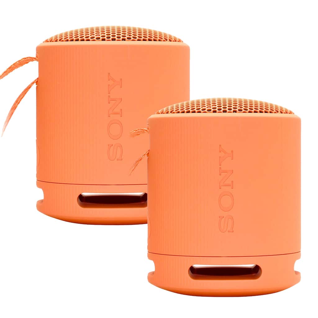 2x Sony XB100 Portable Waterproof Bluetooth Speaker (Orange)