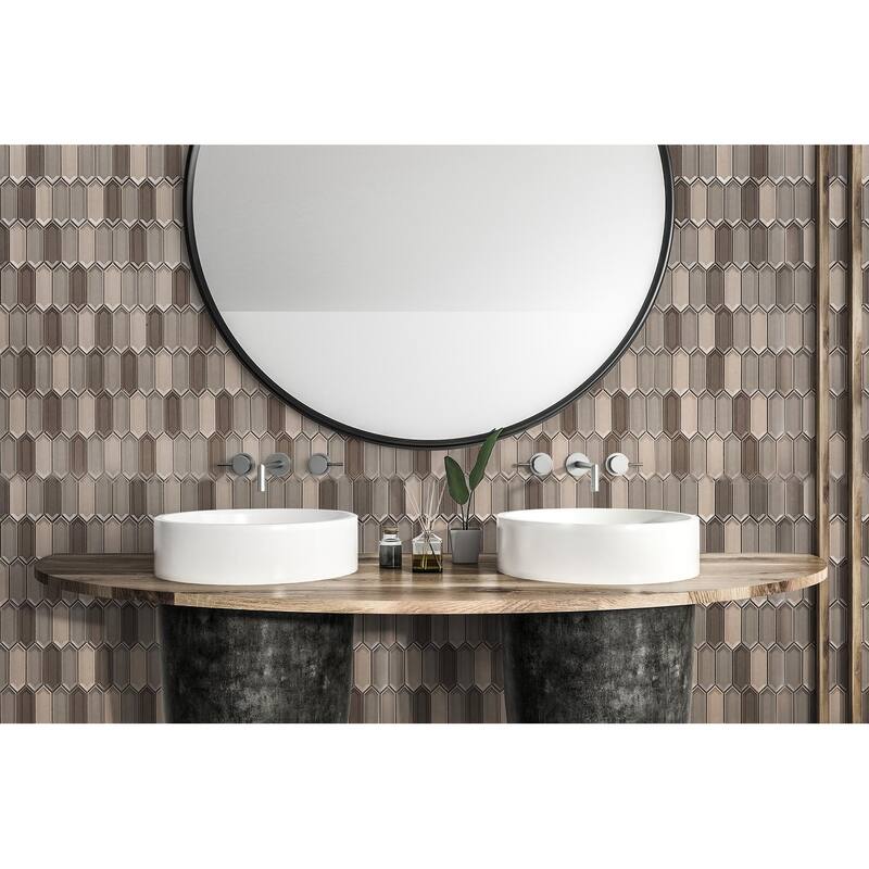 Forio 1.2" x 4.2" Picket Glossy Porcelain Mosaic Tile