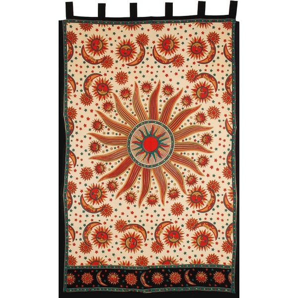 Details About Celestial Curtain Sun Moon Star Tab Top Cotton Details About Celestial Curtain Sun Moon Star Tab Top Cotton Drape Panel 44 X 88 Inches Free Shipping On Orders Over 45