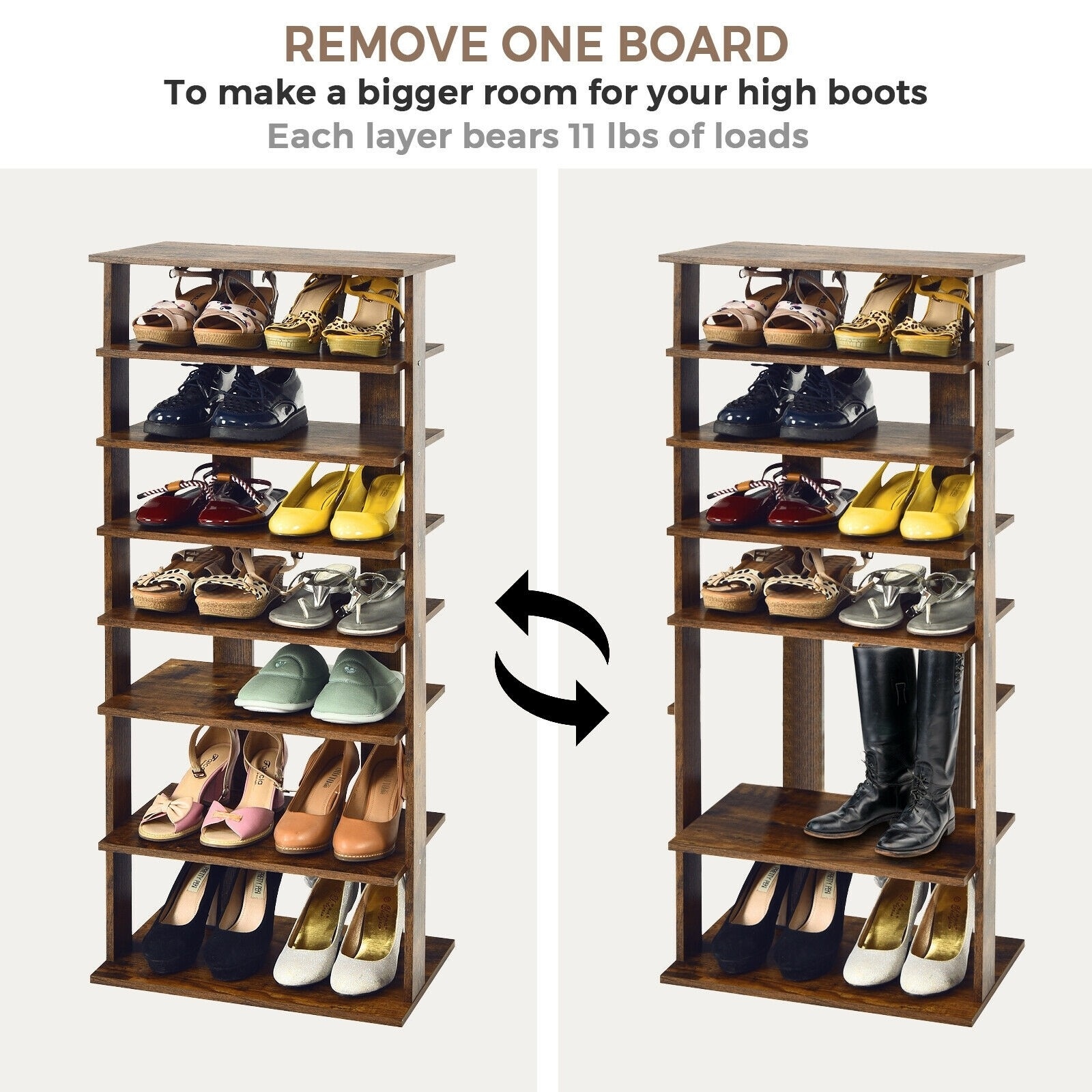 7 Tiers Big Shoe Rack Wooden Shoes Storage Stand - 18 x 10.5 x 43.5 - On  Sale - Bed Bath & Beyond - 32820085