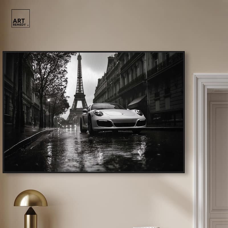 Driving in the Rain Paris Canvas by Art Remedy