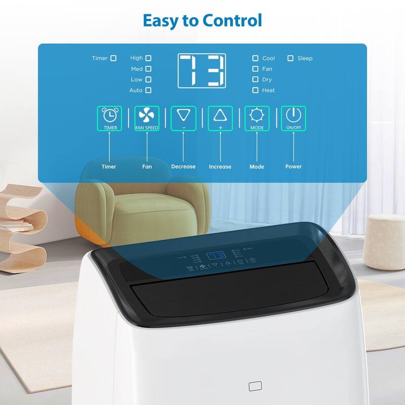 14000 BTU Portable Air Conditioner with Heater & Dehumidifier