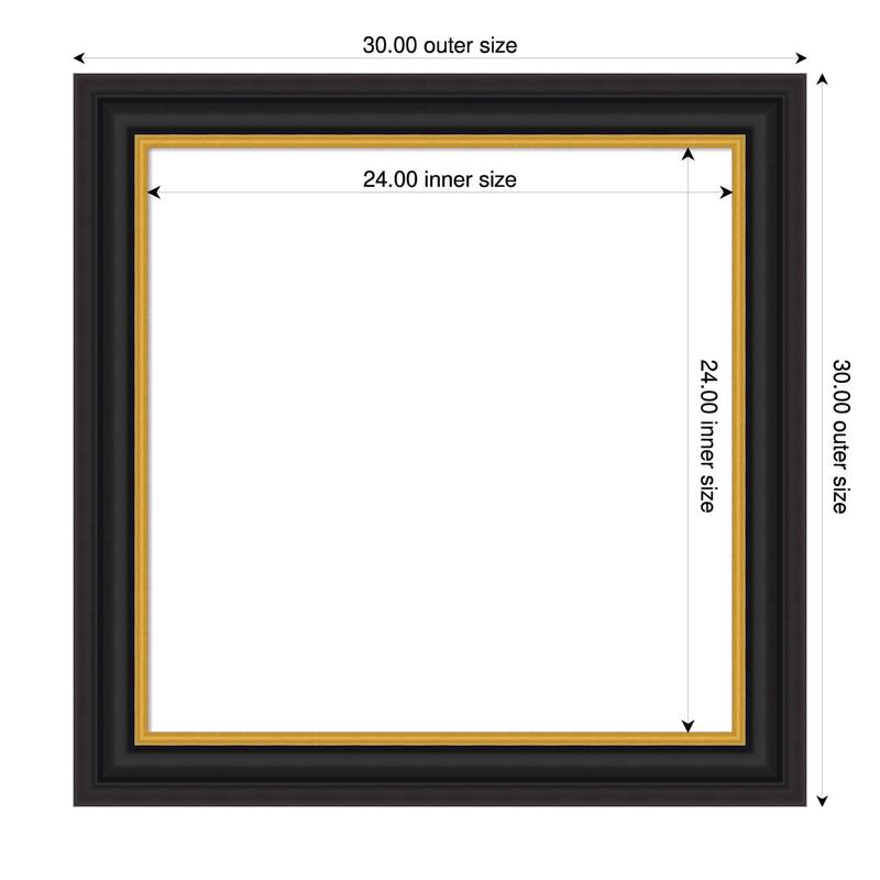 Sierra Framed Dry Erase Magnetic Board - 30 x 30 in - Sierra Black Brown