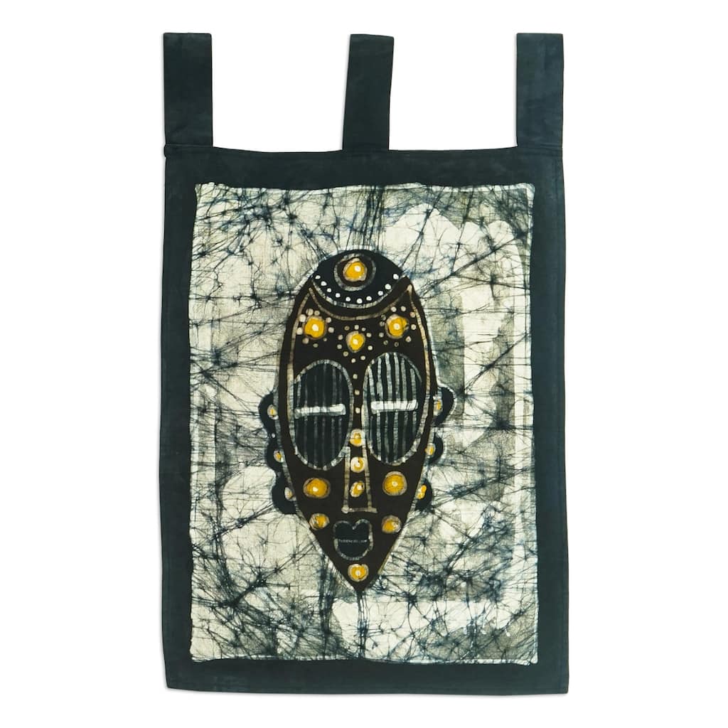 Novica Handmade Sika Mask Batik Cotton Wall Hanging