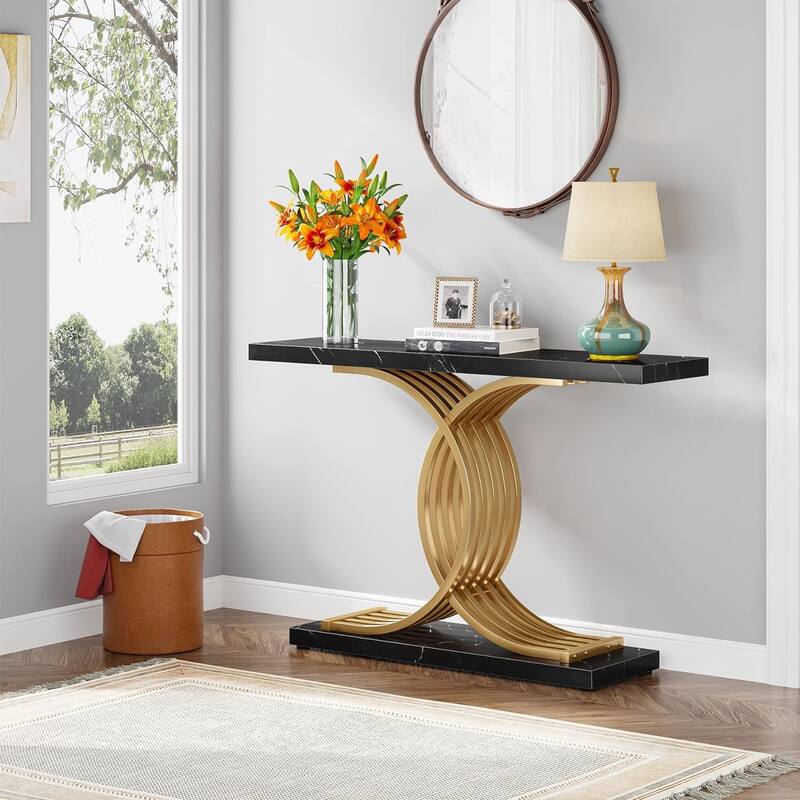 Gold Entryway Table Modern 39-Inch Console Table Accent Table