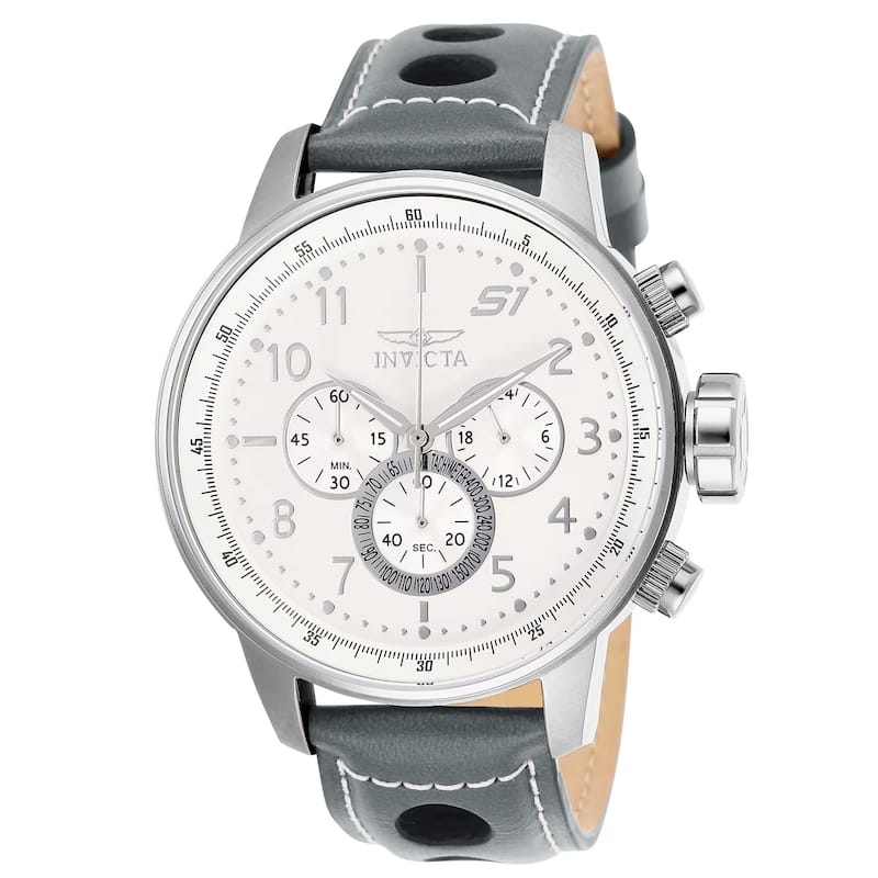 Invicta Men's 25723 S1 Rally Quartz Chronograph White Dial Watch - Black