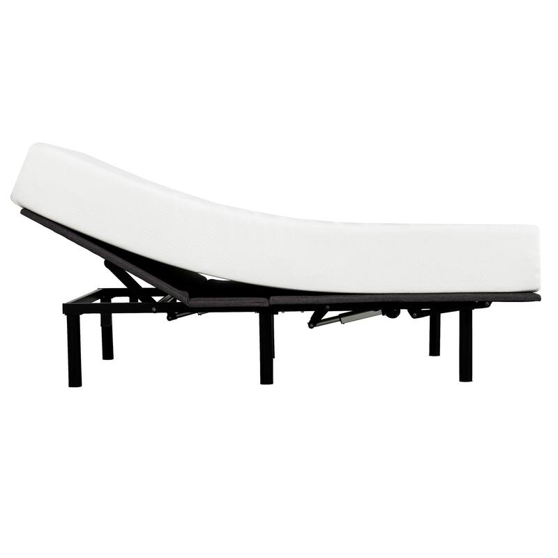 Adjustable Bed Base Frame with Wired Remote, Premium Metal Recliner Bed