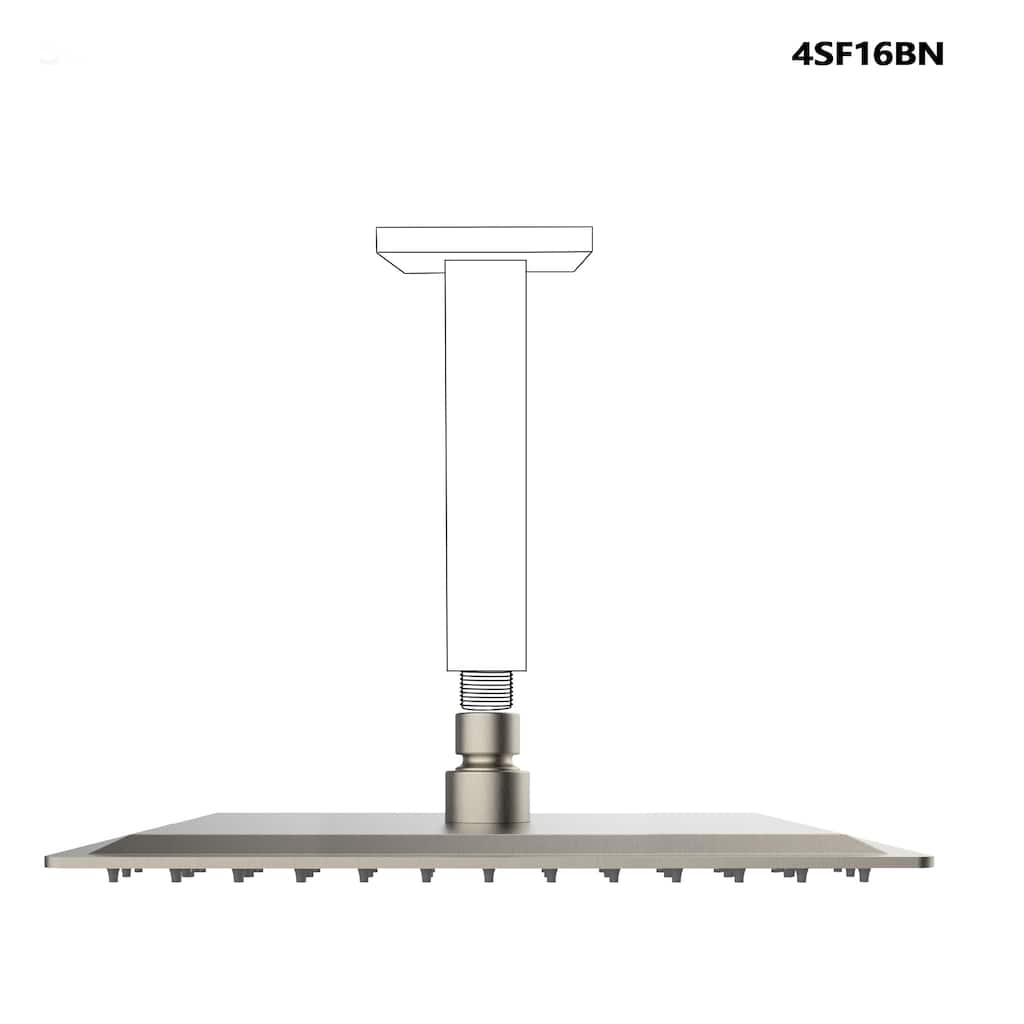 Topcraft 16" High Pressure Stainless Steel Square Rain Shower Head - 16*16