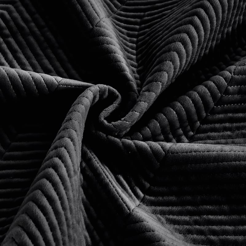Pointehaven Heavy-Weight Oversized Chevron Design Velvet Quilt Sets