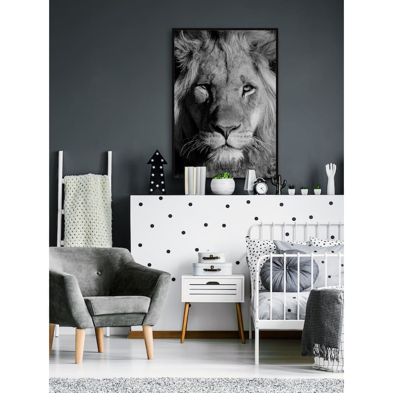 Lion Portrait Floater Framed Print on Canvas