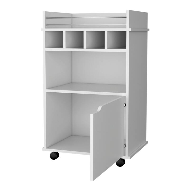 Hannah White 1-Door Bar cart