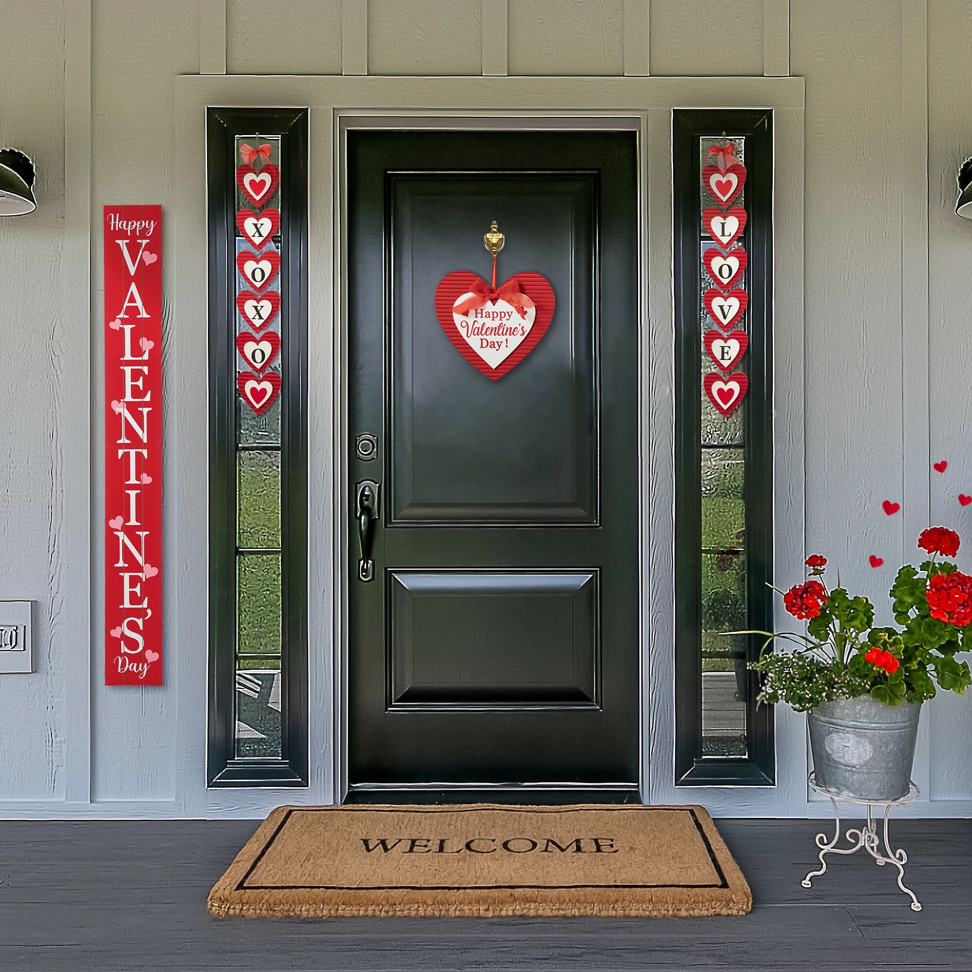 Glitzhome Wooden Happy Valentine's Day Porch Sign Decor - On Sale
