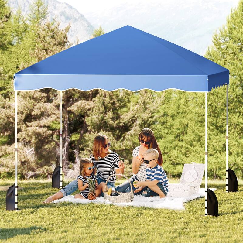10 x 10 Feet Outdoor Pop-Up Folding Canopy Tent with 3 Height Settings and Strong Metal Frame