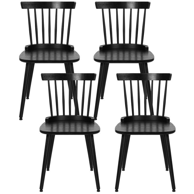 Farmhouse Windsor Dining Chairs with Spindle Back - 33.3"H x 17.4"W x 19.7"D - Set of 4