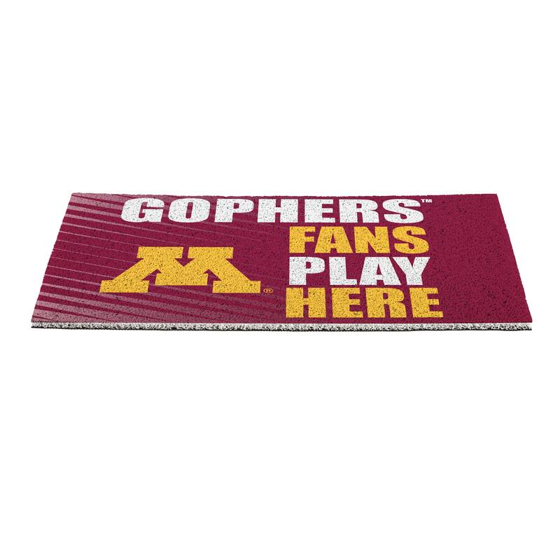 28 in. x 16 in. University of Minnesota "Fans Play Here" PVC Door Mat