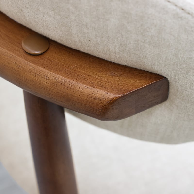 Flannelette Upholstered Dining Chair with Walnut Solid Wood Legs, Armless Chair Set of 2 for Kitchen, Restaurant, Living