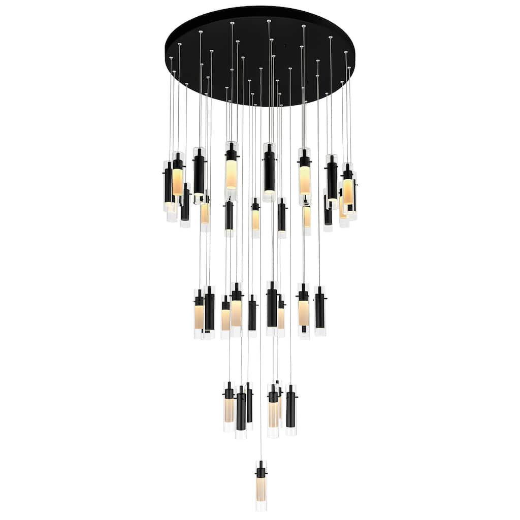 Olinda Integrated LED 33in Black Chandelier