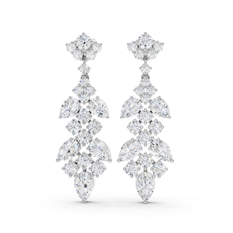 Auriya 14k Gold 3ctw Lab Grown Diamond Dangle Earrings (E-F VS) - White