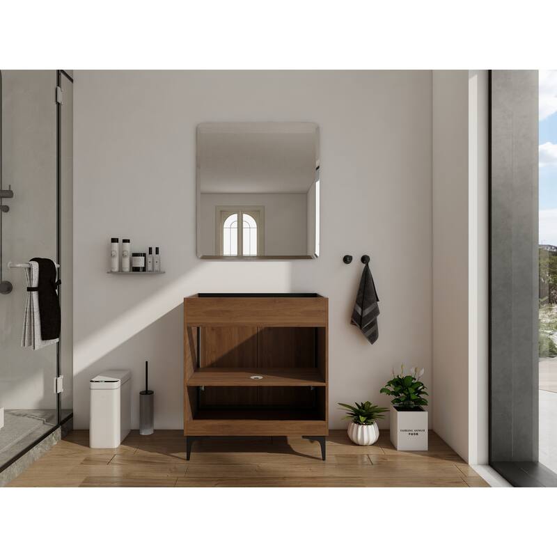 GDFStudio - Levistar Modern Freestanding Bathroom Vanity Cabinet with Soft Close Doors, Metal Tripod, Sink NOT INCLUDED - 30"