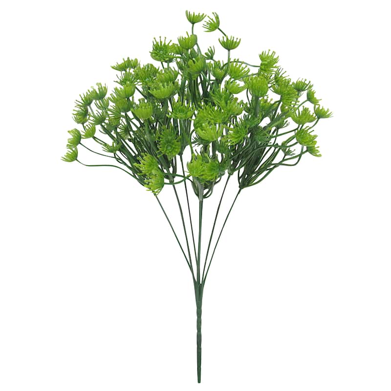 Set of 3 Artificial Queen Anne's Lace Flowering Leaf Stem Plant Greenery Foliage Bush 14in