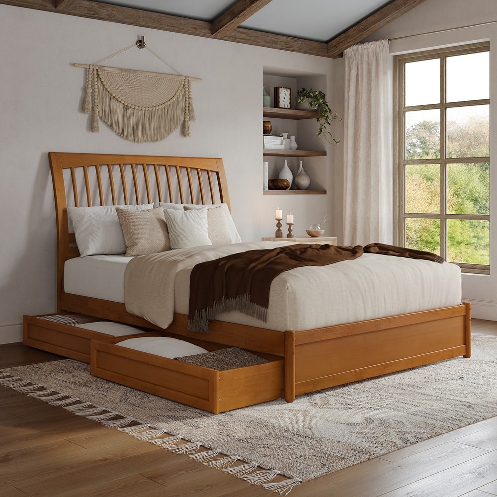 Roslyn Platform Bed with Panel Footboard and Storage Drawers