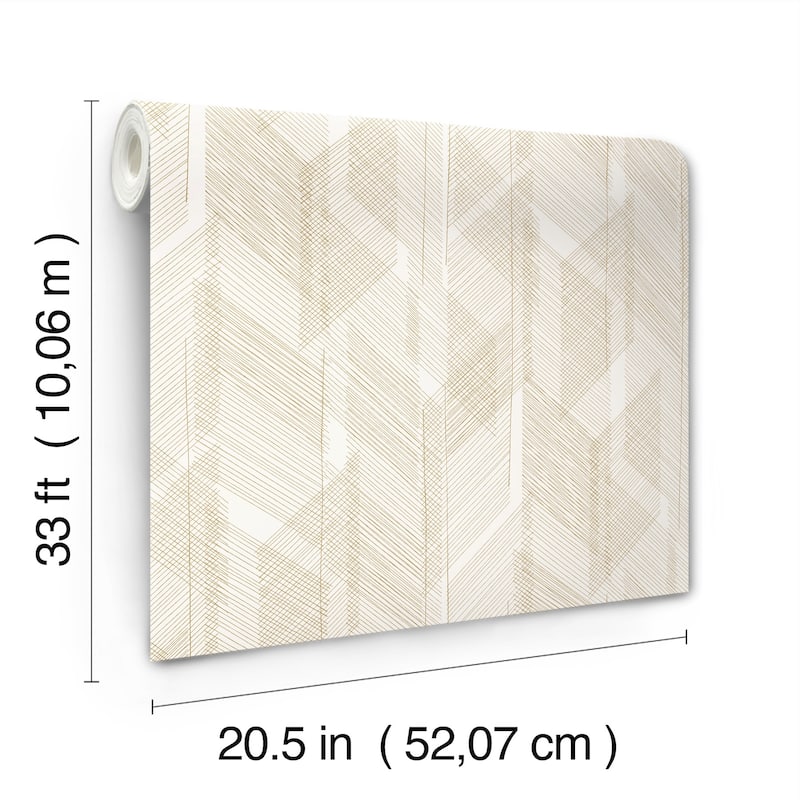 A-Street Prints Bryant Gold Crosshatch Wallpaper