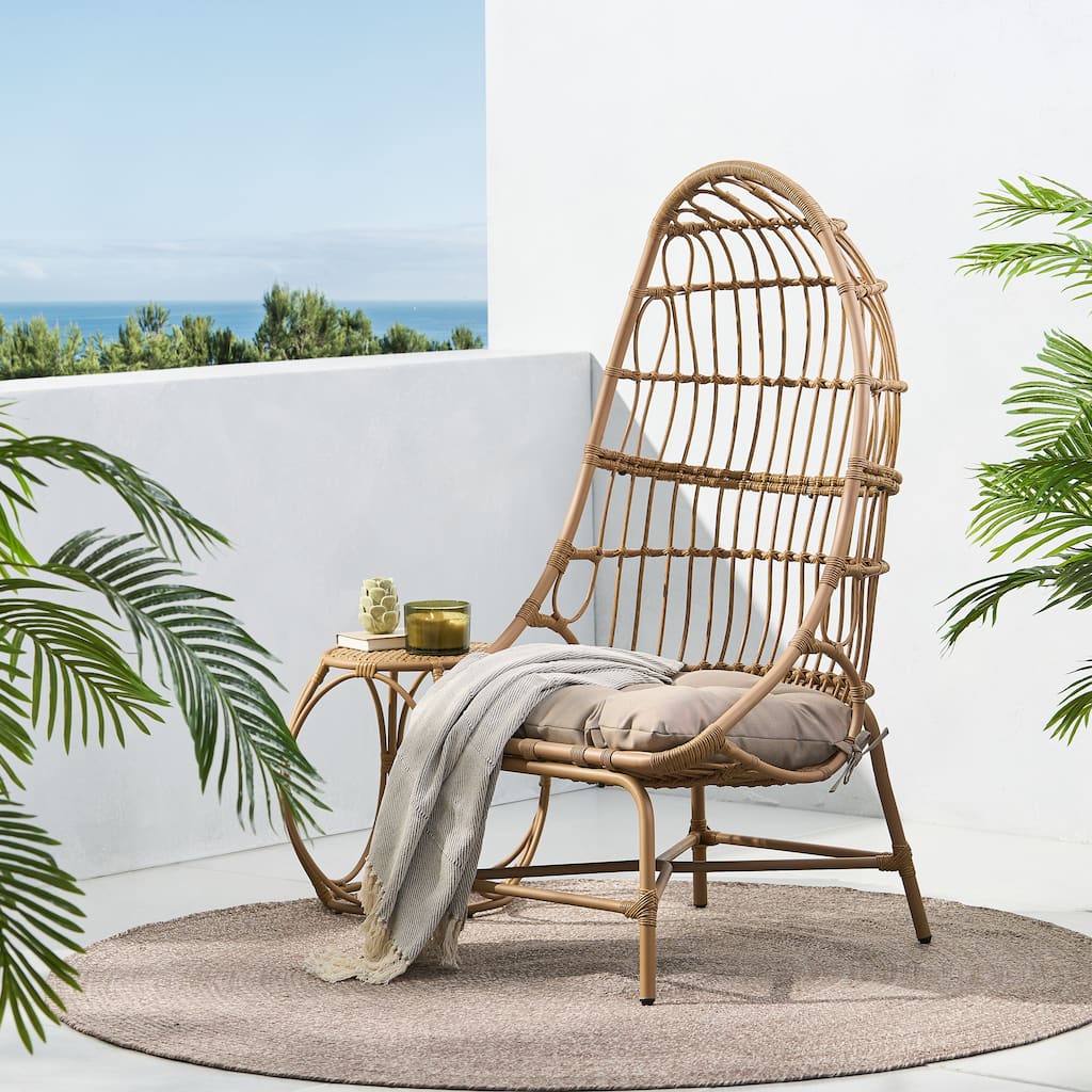 French Country Outdoor Patio Lounge Chair, High Comfort for Multiple Scenarios