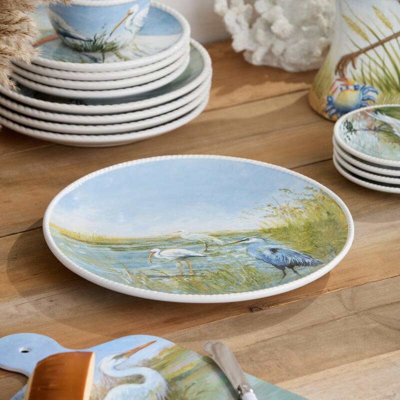 Certified International Coastal Birds Round Platter, 13" - 13.00"L x 13.00"W x 1.25"H