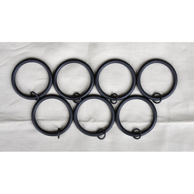Set of 4 Metal Curtain Eyelet Rings 2-1/2 Inch Inner Diameter - Black