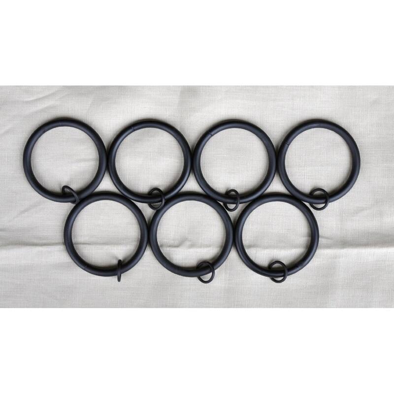Set of 8 Metal Curtain Eyelet Rings 2-1/2 Inch Inner Diameter - Black