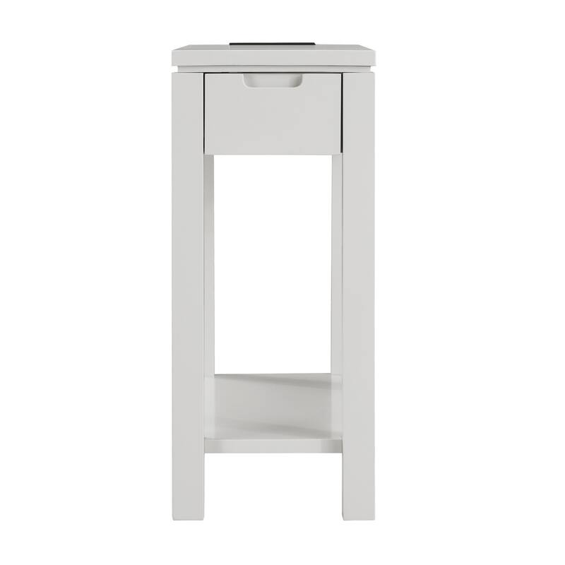 Leick Home Charging Cade Wood Side Table with Drawer