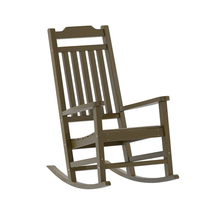 All-Weather Rocking Chair in Faux Wood - Patio and Backyard Furniture