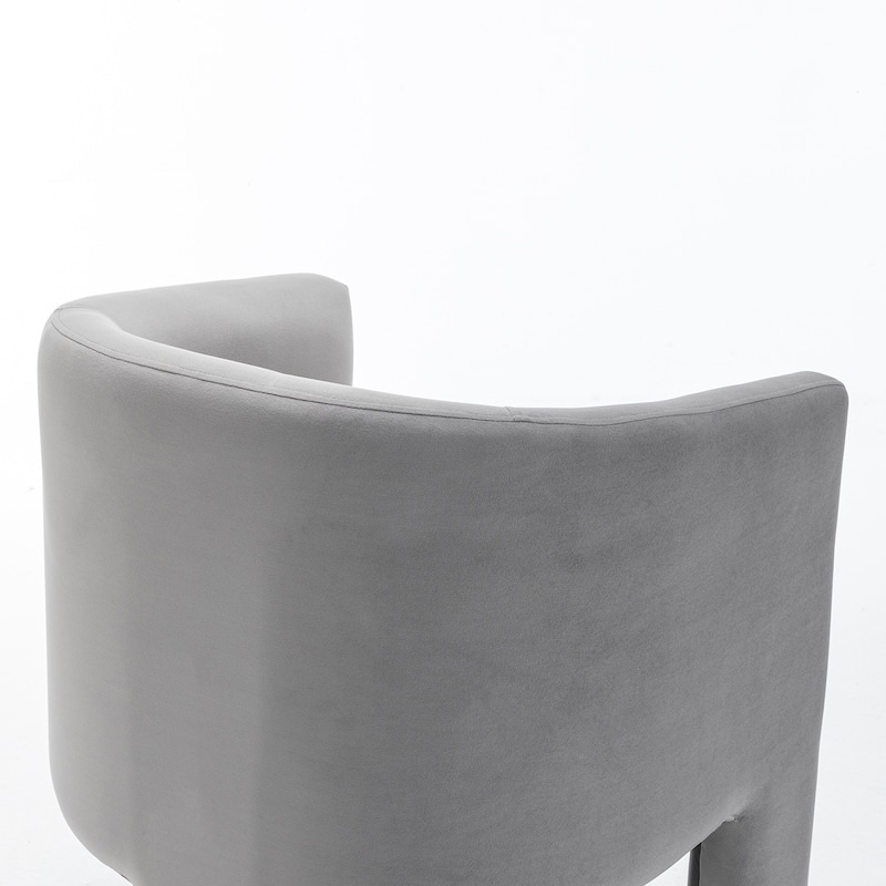 SEYNAR Modern Velvet Accent Chair, Upholstered Barrel Chair with Unique Solid Base for Living Room Soft Club Chair