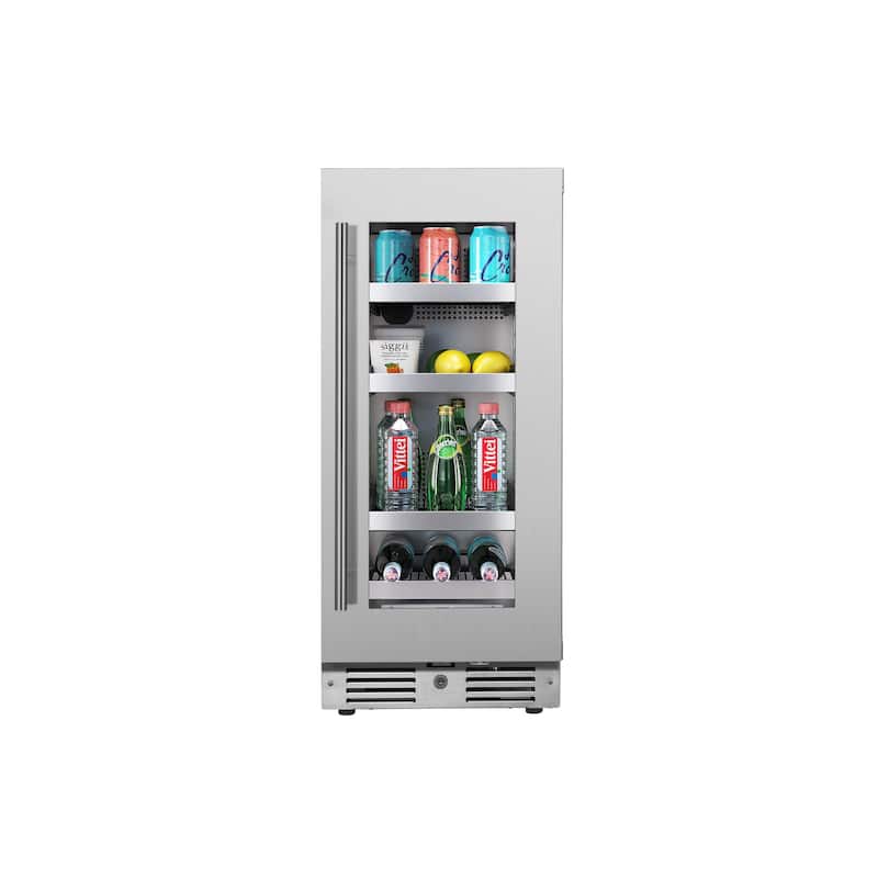 Landmark 15 Inch Wide 63 Can Capacity Beverage Cooler with alternating