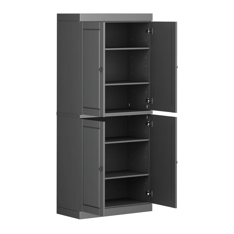 Palace Imports 100% Solid Wood Pantry Cabinet, Raised Panel Doors, Adjustable Shelves, 32" Wide, 71.5" Tall - 32" x 71.5"