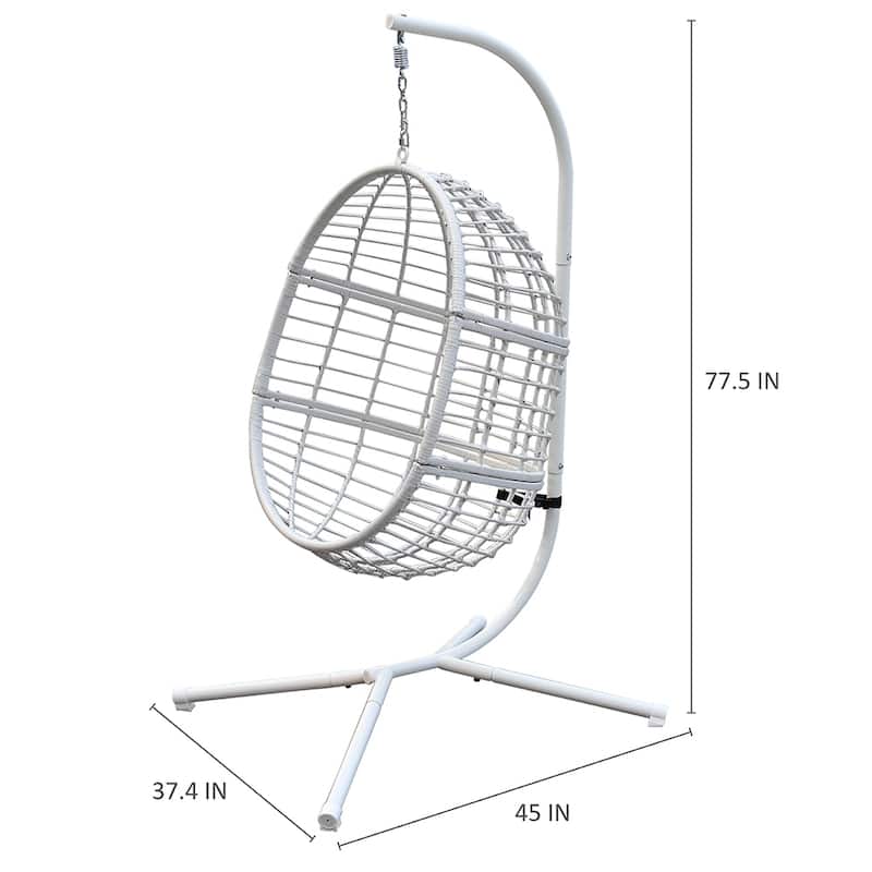 Agats Outdoor Wicker Basket Swing Chair with Cushions by Havenside Home