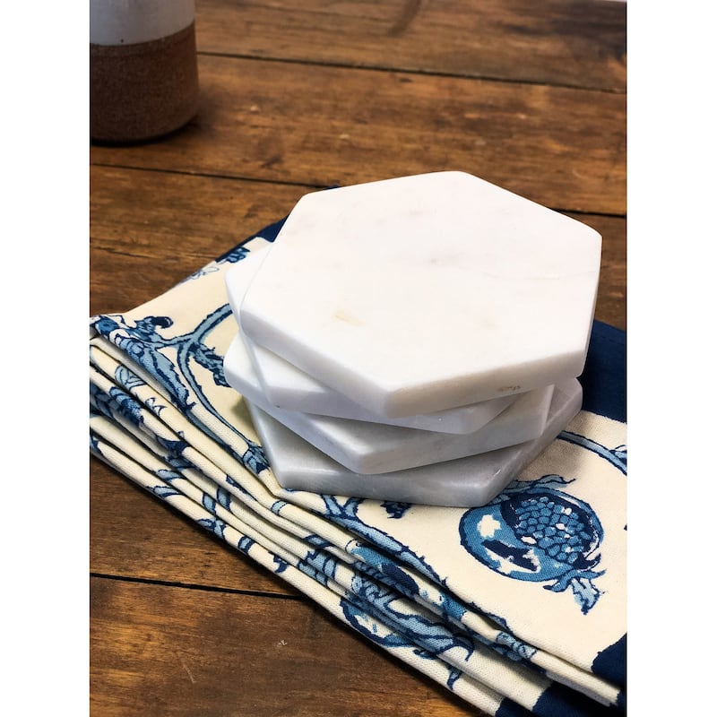 Caravan Marble Hexagon Coasters (Pack of 4)