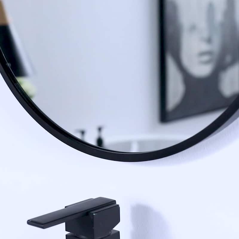 Black Framed Wall Bathroom Vanity Mirror - 18"35"
