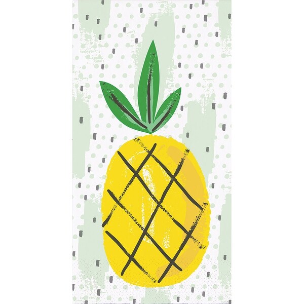 Pack of 192 Summer Pineapple Fruit Pattern 3-Ply Party Napkins 8” - N/A