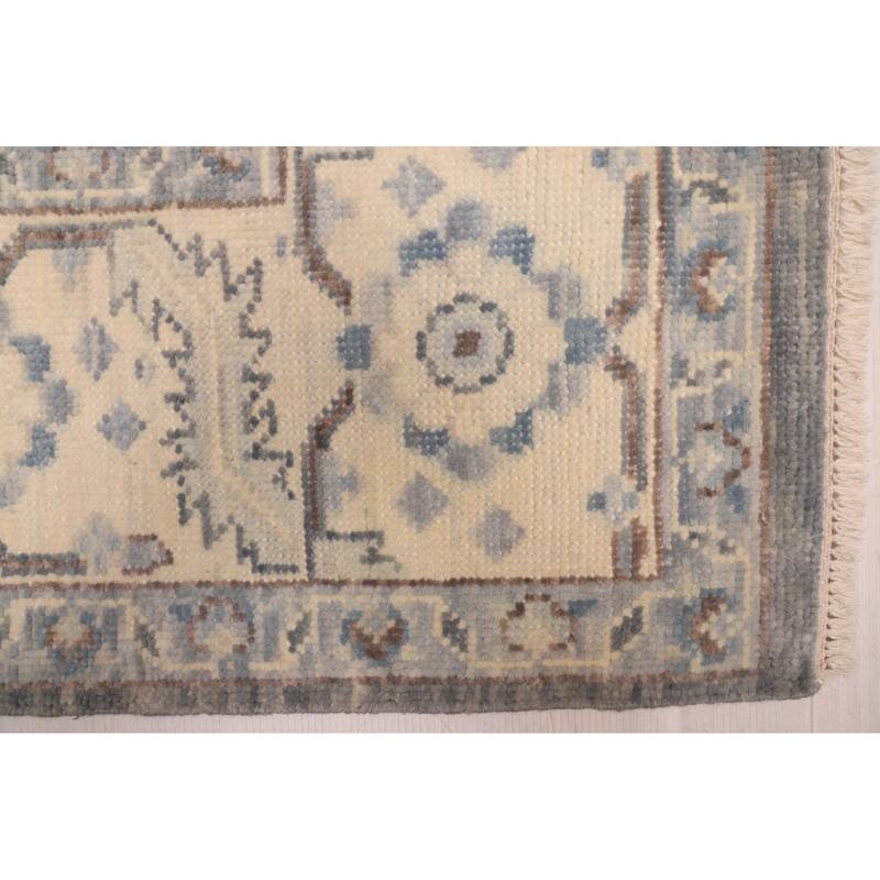 ECARPETGALLERY Hand-knotted Modern Oushak Dark Grey Wool Rug - 8'2 x 10'2