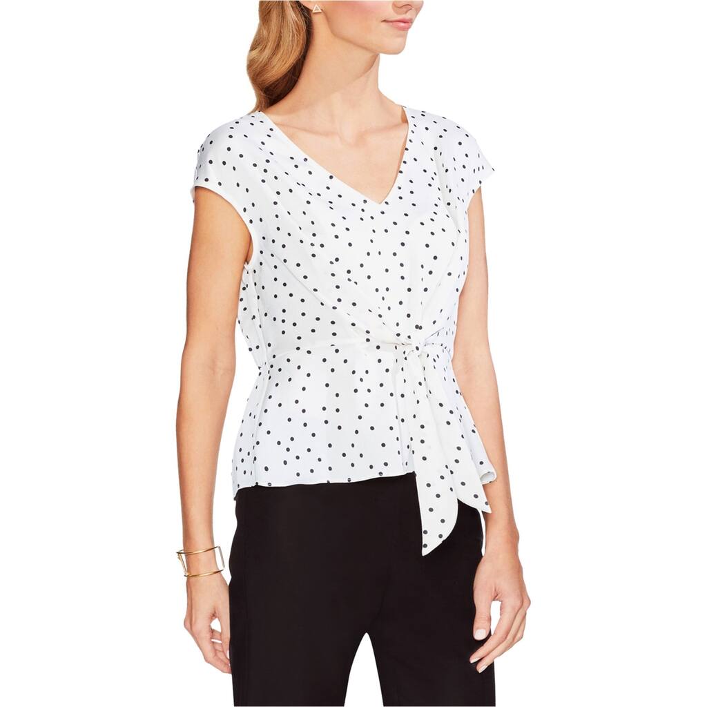 Vince Camuto Womens Tie Front Pullover Blouse