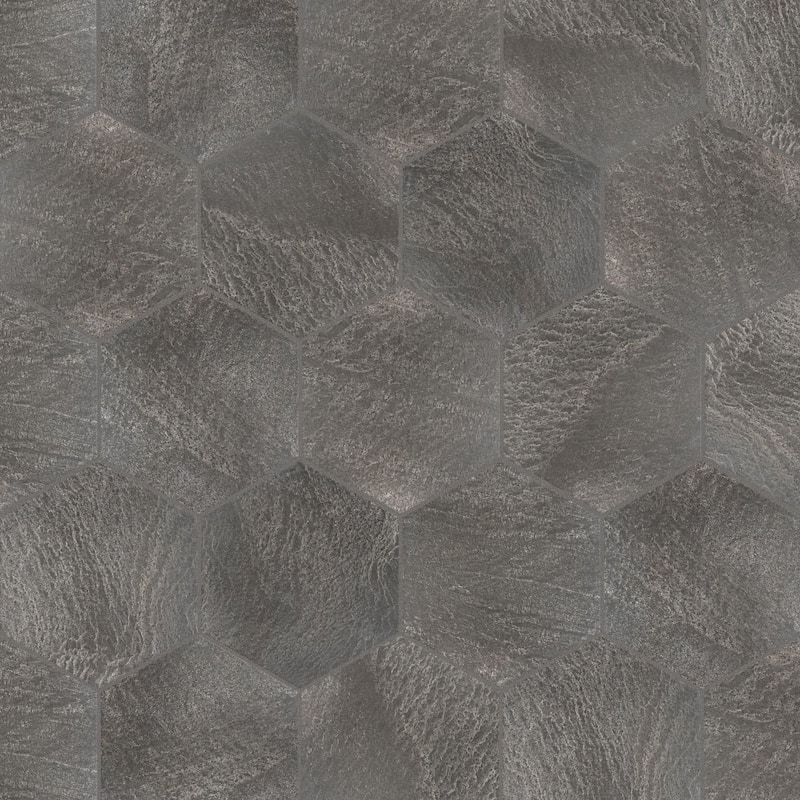 Merola Tile Nagpur Grand Hex Grafito 19" x 22" Porcelain Floor and Wall Tile