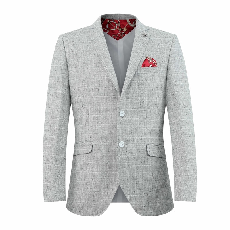 Elie Balleh Boys' Slim Fit Mélange Jacket - S/4 - Silver