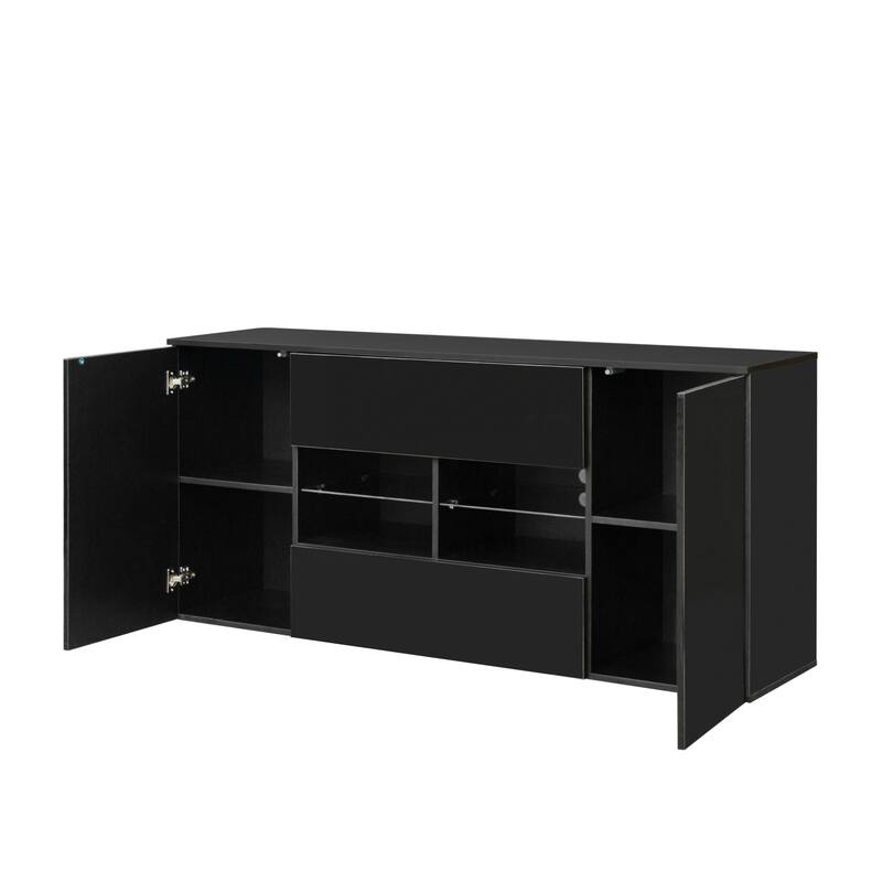 TV cabinet with double doors and drawers
