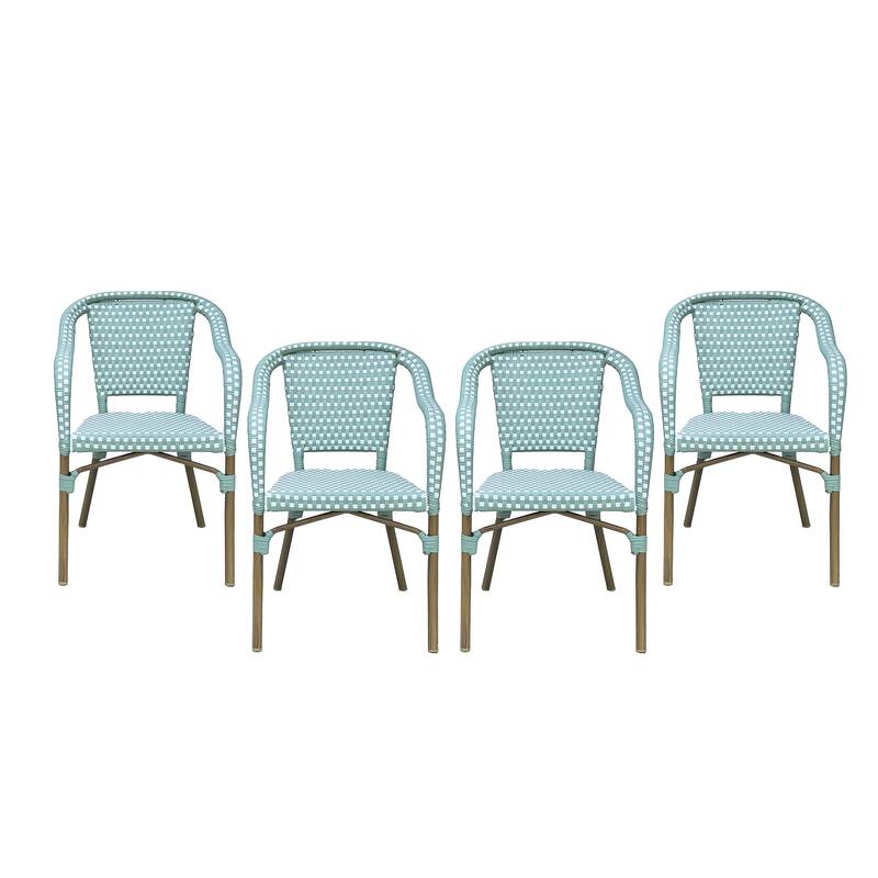 Cecil Outdoor French Cafe Chairs (Set of 4) by Christopher Knight Home